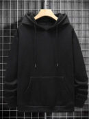 Heavyweight Pullover Hoodies Oversized Men’s Fleece Hoodies Sweatshirts Drawstring Men’s Solid Color Long Sleeve Hoodie