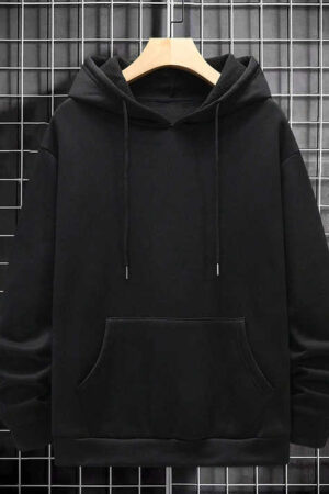 Heavyweight Pullover Hoodies Oversized Men’s Fleece Hoodies Sweatshirts Drawstring Men’s Solid Color Long Sleeve Hoodie