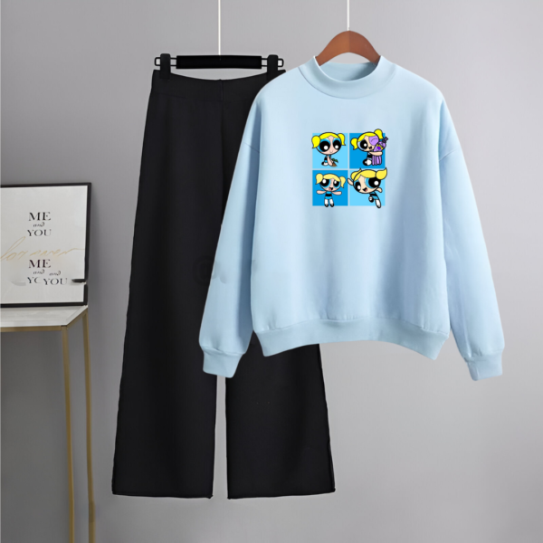 GMC Cartoon Print Sweatshirt Paired with Flapper Trousers