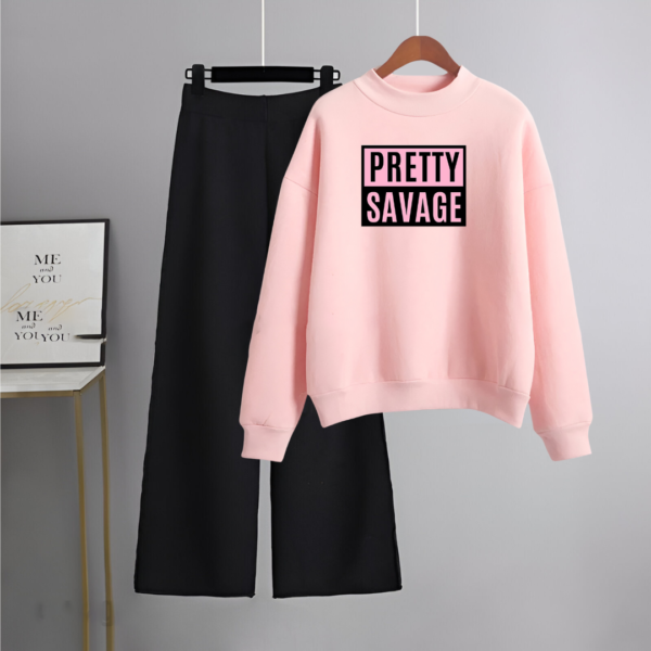 Pretty Savage Printed Pink Sweat Shirt With Flapper GMC