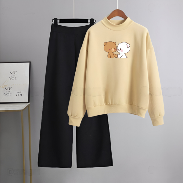 Soft Comfortable Sweatshirt with Flapper Trousers