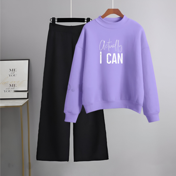 Soft and Comfortable Sweatshirt with Flapper Trousers