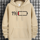 Battery Low Graphic Hoodie - Camel Ultra-Soft and Cozy Mens Casual Pullover Hooded Sweatshirt with Spacious Kangaroo Pocket for Storage - Perfect for Spring and Fall Seasons, Ideal Gift for Friends and Family