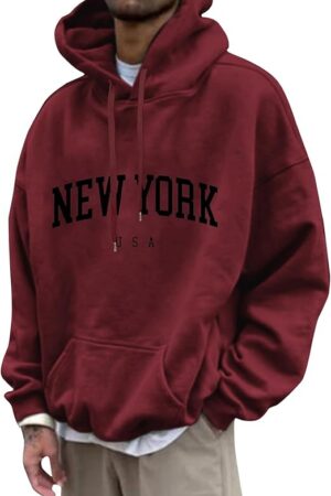 Men's Hoodie New York Letter Print – GMC Premium Quality & Style