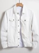 White Men Cotton Flap Pocket Denim Jacket Without Shirt GMC Premium