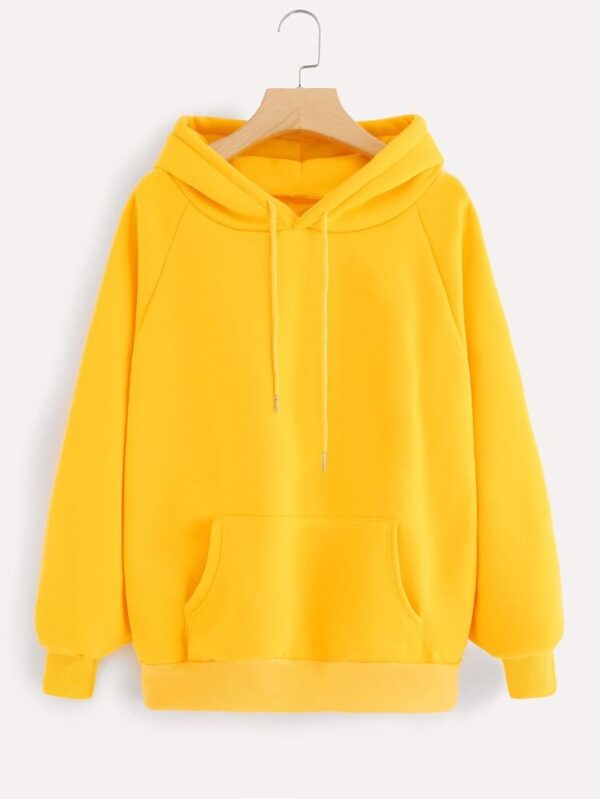 Yellow Raglan Sleeve Kangaroo Pocket Hoodie GMC Premium