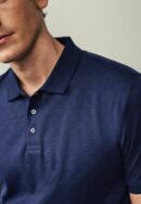 Cotton Knitted Button Polo Shirt in Navy - GMC Premiums