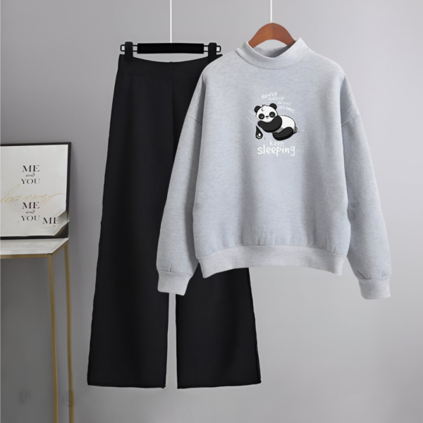 Cute Panda Print Sweatshirt With Flapper | Cozy & Stylish GMC Women