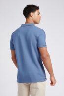 Cotton Knitted Button Polo Shirt in Sky Blue - GMC Premiums