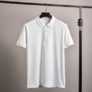 Cotton Knitted Button Polo Shirt in White - GMC Premiums