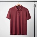 Cotton Knitted Button Polo Shirt in Maroon - GMC Premiums