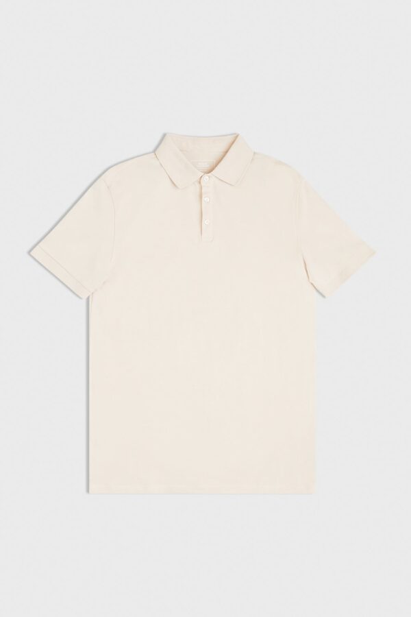 New Color Drop Cotton Knitted Polo Shirt in Sand