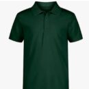 Cotton Knitted Button Polo Shirt in Bottle Green - GMC Premiums