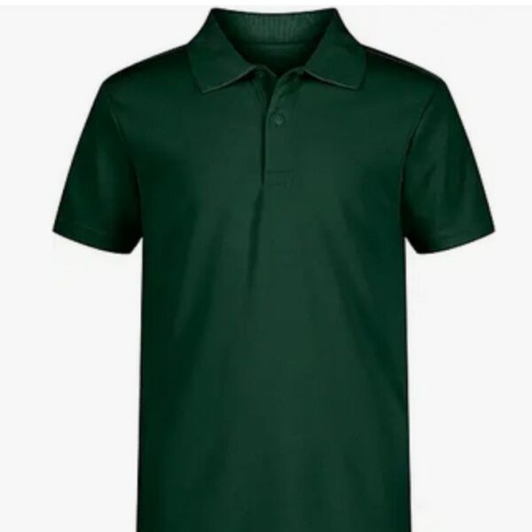 Cotton Knitted Button Polo Shirt in Bottle Green - GMC Premiums