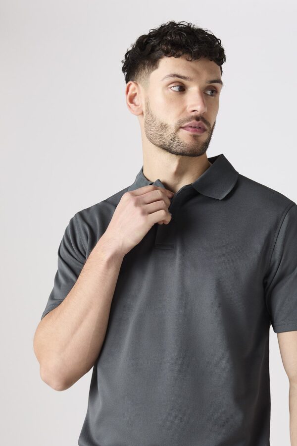 Cotton Knitted Polo Shirt in Charcoal - GMC Premiums