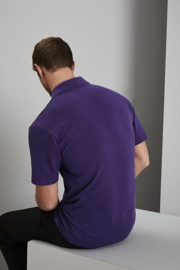 Cotton Knitted Polo Shirt in Purple - GMC Premiums