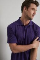 Cotton Knitted Polo Shirt in Purple - GMC Premiums